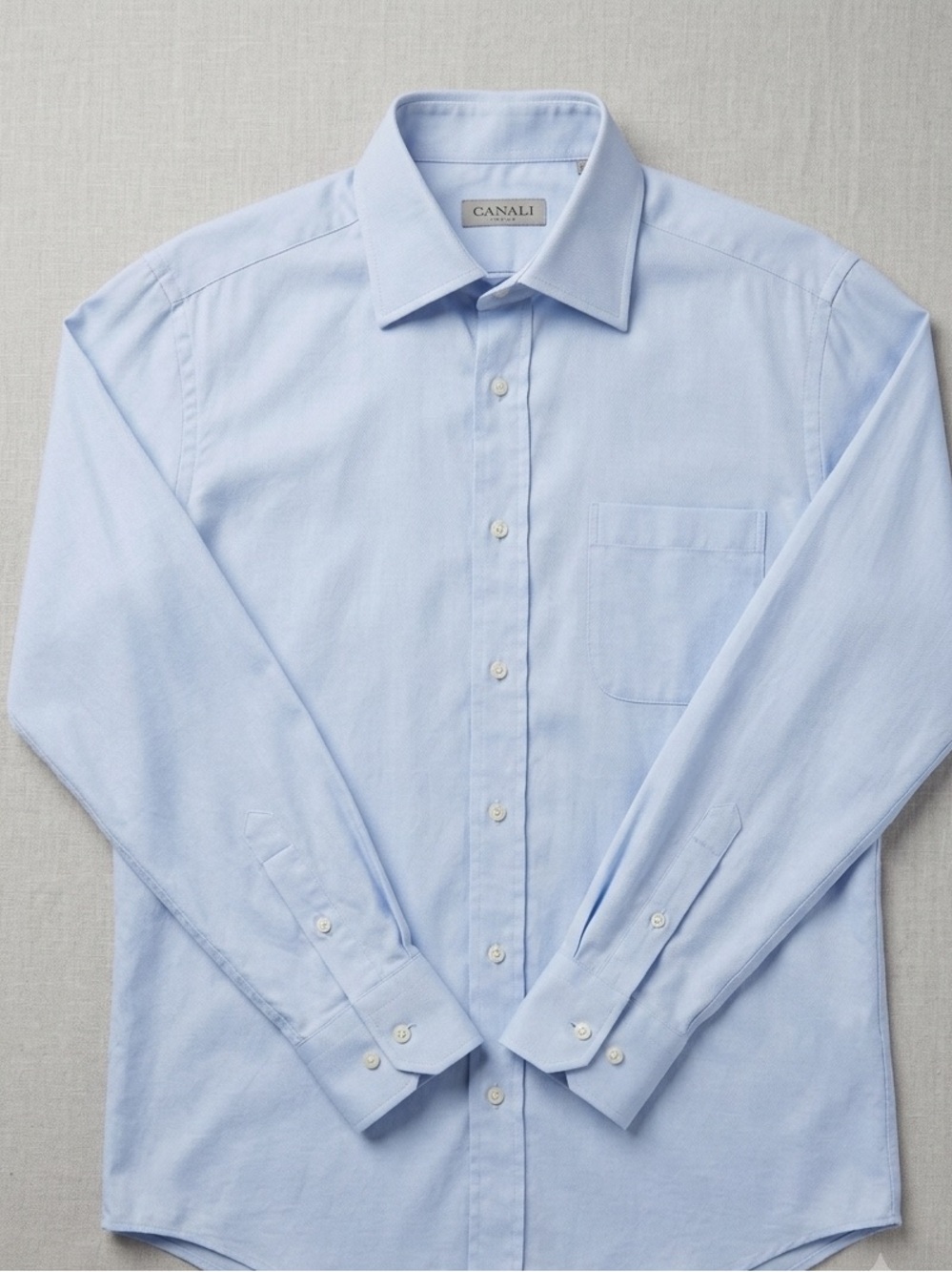Canali Pale Blue 17 1/2 Men's Dress Shirt